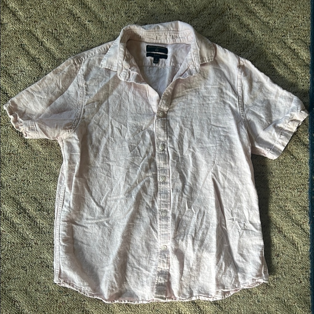 Banana Republic Factory Pink Casual Button Down Shirt